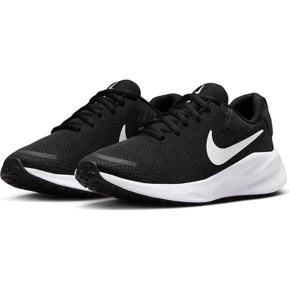 NWT Nike Women's Revolutin 7 Sneaker,Black/White-Size 8 - Picture 1 of 6
